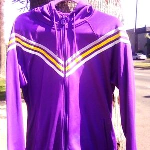 ADIDAS . Purple and Gold Hoodie .Size L .